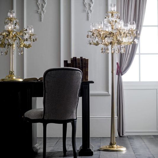 Luxury Italian Crystal Florentine Style Floor Lamp
