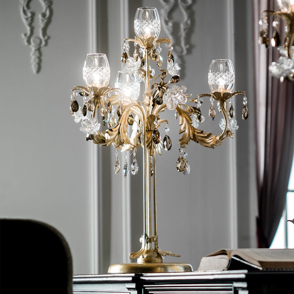 Luxury Italian Crystal Florentine Style Table Lamp