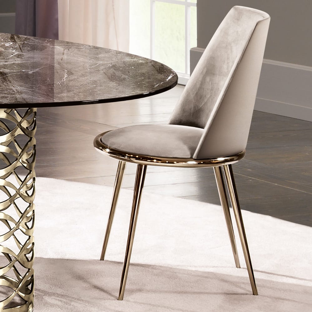 Luxury Italian Upholstered Nubuck Dining Chair