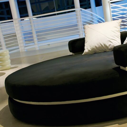 Luxury Italian Velvet Upholstered Round Chaise Longue