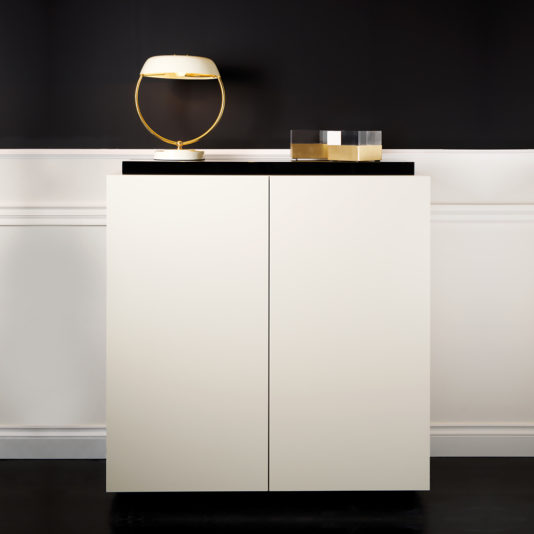 Luxury Italian White Lacquered Cabinet