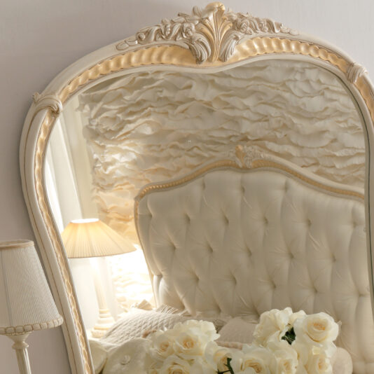 Luxury Ivory And Gold Italian Wall Mirror