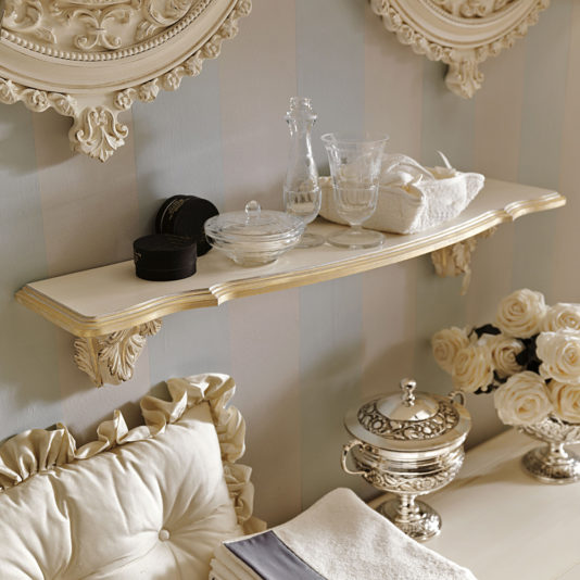 Luxury Ivory and Gold Italian Wall Fixing Shelf