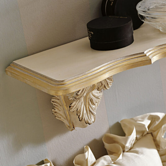 Luxury Ivory and Gold Italian Wall Fixing Shelf