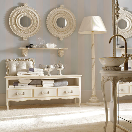 Luxury Ivory and Gold Italian Wall Fixing Shelf