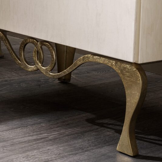 Luxury Mother Of Pearl Gold 3 Drawer Chest