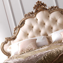 Luxury Ornate Carved Rococo Bed