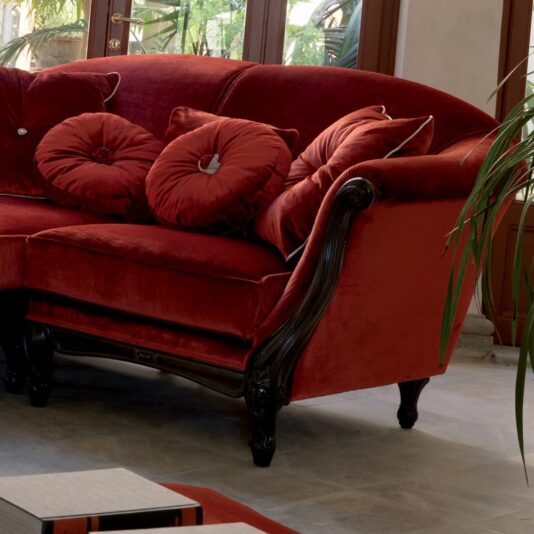 Luxury Red Velvet Italian Designer Sectional Sofa Luxury Red Velvet Italian Designer Sectional Sofa