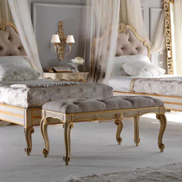 Luxury Rococo Button Upholstered Bench Luxury Rococo Button Upholstered Bench