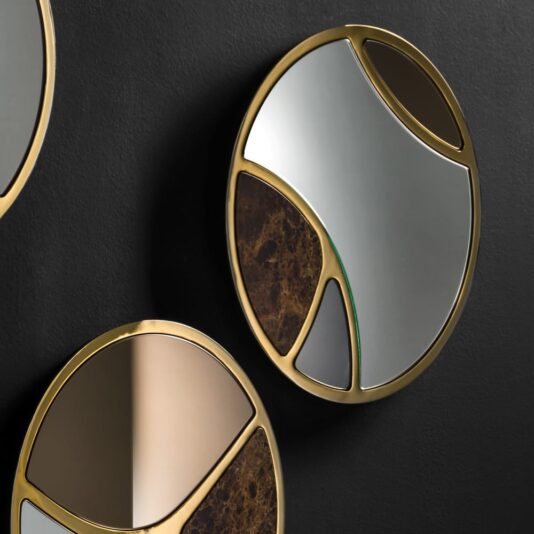 Luxury Set Of 3 Modern Designer Round Italian Mirrors