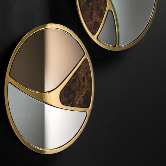 Luxury Set Of 3 Modern Designer Round Italian Mirrors