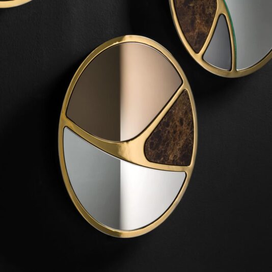 Luxury Set Of 3 Modern Designer Round Italian Mirrors
