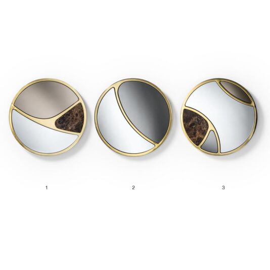Luxury Set Of 3 Modern Designer Round Italian Mirrors