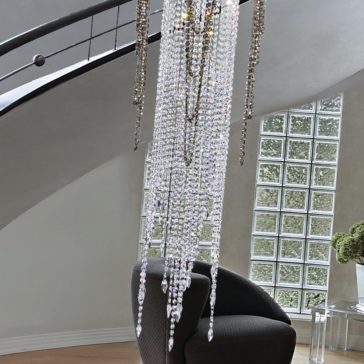 Luxury Stairwell Designer Crystal Pendant Chandelier Luxury Stairwell Italian Designer Crystal Pendant Chandelier