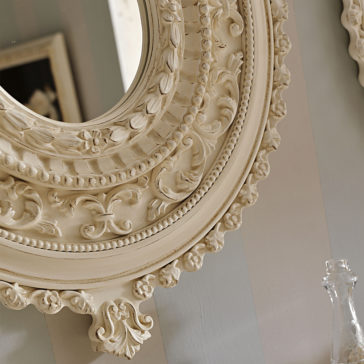 Luxury Italian Round Ivory Mirror