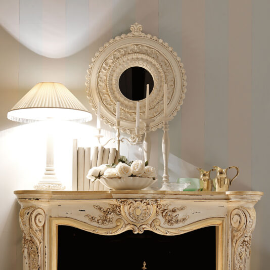 Luxury Italian Round Ivory Mirror Luxury Italian Round Ivory Mirror