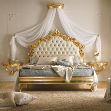 Reproduction Italian Gold Leaf Bed Reproduction Italian Gold Leaf Bed