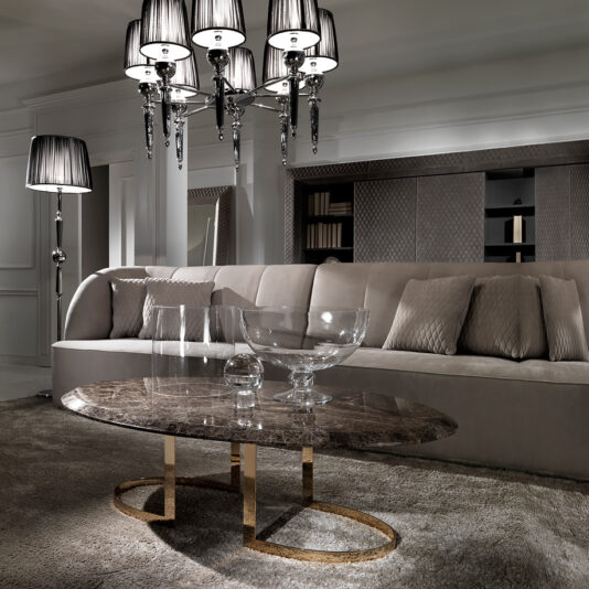 Luxury Contemporary Marble 24 Carat Gold Coffee Table