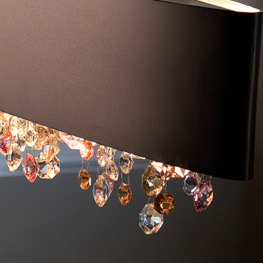 Modern Bronze Oval Chandelier Style Wall Light Long Modern Bronze Chandelier Style Wall Light