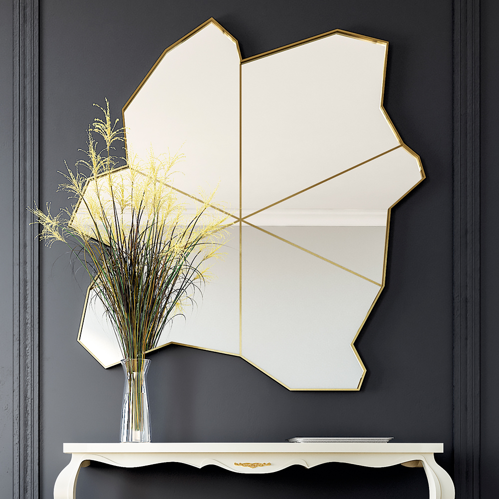 Exclusive Unique Modern Gold Wall Mirror