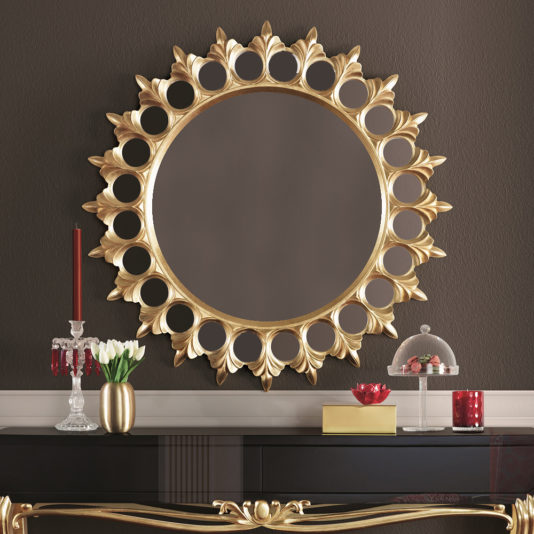 Large Round Luxury Gold Mirror
