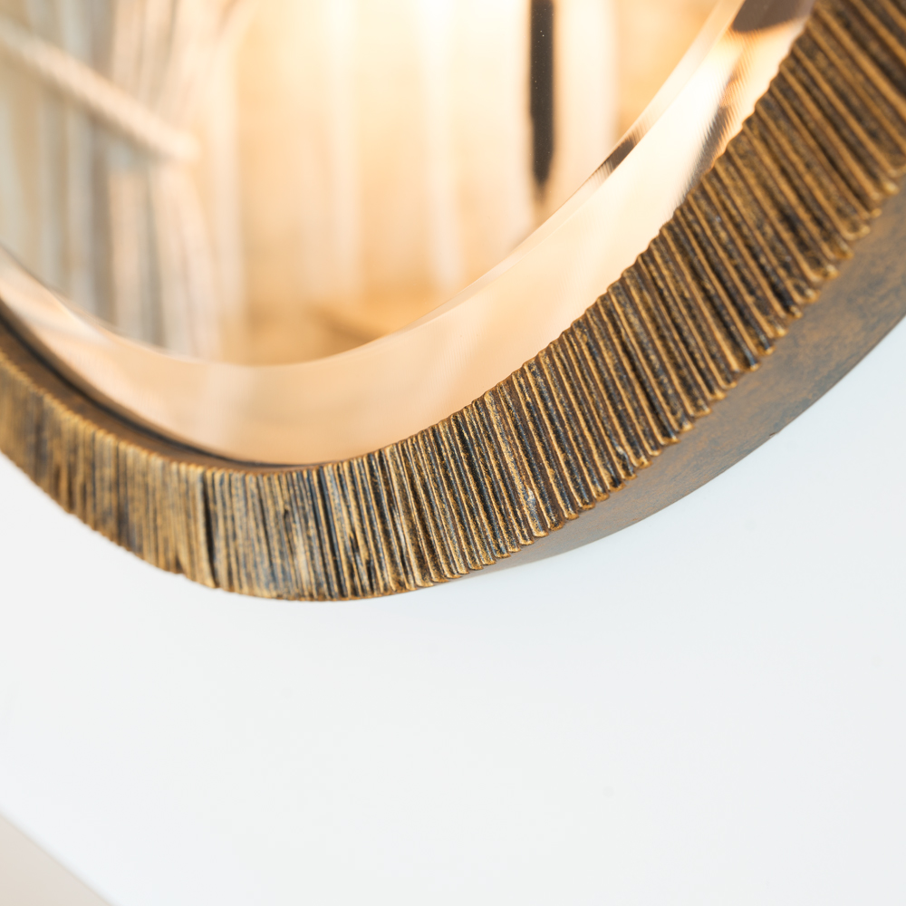 Exclusive Round Brushed Gold Overmantle Mirror