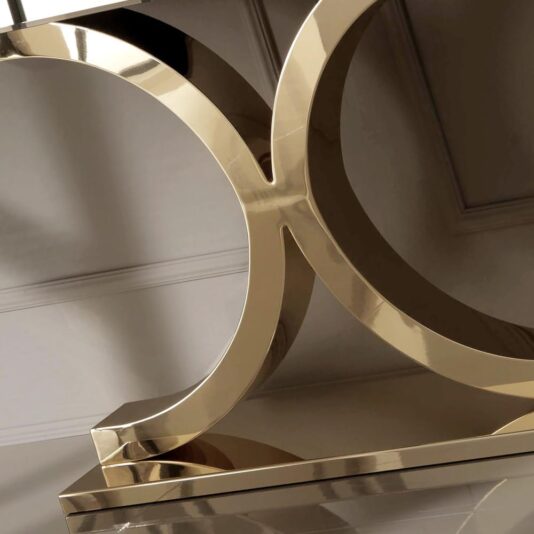 Mirrored 24 Carat Gold Plated Designer Console Table Mirrored 24 Carat Gold Designer Console Table