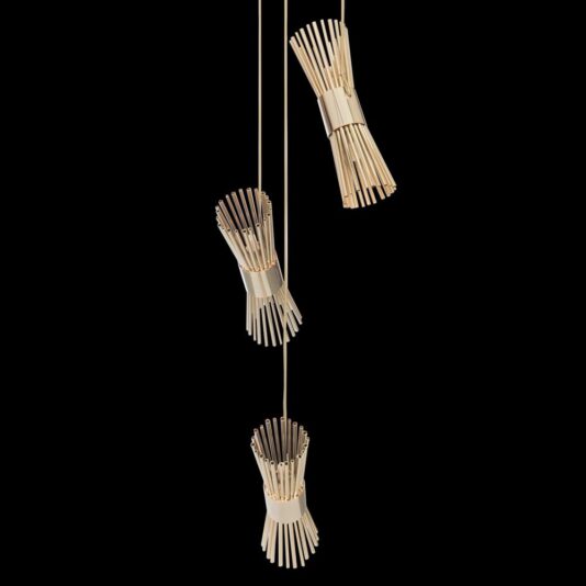 Modern 24 Carat Gold Plated Pendant Style Light