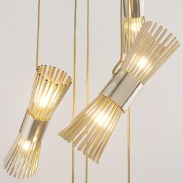 Modern 24 Carat Gold Plated Pendant Style Light
