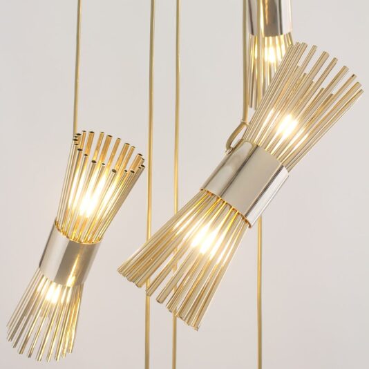 Modern 24 Carat Gold Plated Pendant Style Light