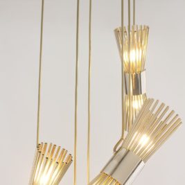 Modern 24 Carat Gold Plated Pendant Style Light