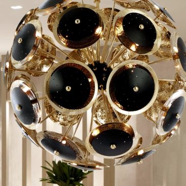 Modern Black And Gold Plated Sphere Chandelier Modern Black And Gold Plated Italian Sphere Chandelier