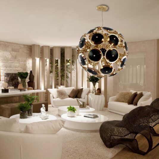 Modern Black And Gold Plated Sphere Chandelier Modern Black And Gold Plated Italian Sphere Chandelier