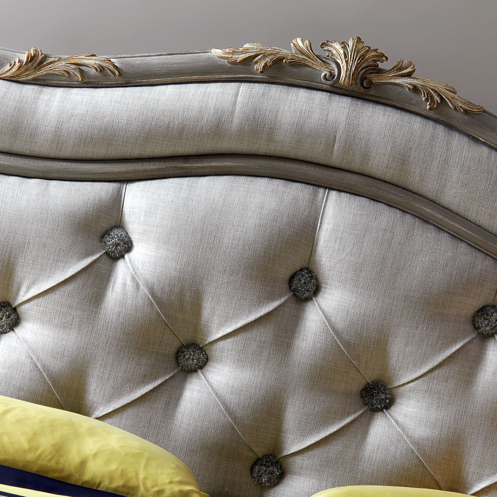 Modern Classic Italian Designer Button Upholstered Bed