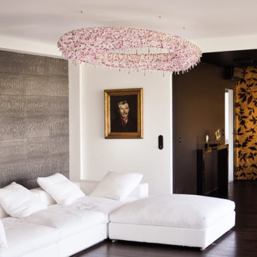 Modern Cut Crystal Italian Chandelier