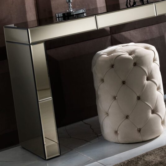 Modern Designer Bronze Mirrored Console Table With Drawer