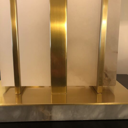 Modern Designer Brushed Gold And Marble Table Lamp