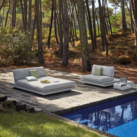 Modern Designer Outdoor Double Sun Lounger
