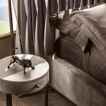 Modern Designer Round Leather Bedside Cabinet Modern Designer Round Leather Bedside Cabinet