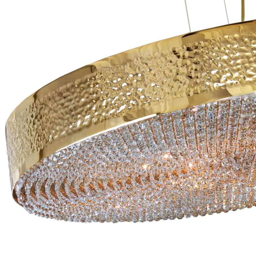 Modern Gold Plated Designer Crystal Chandelier - Juliettes Interiors