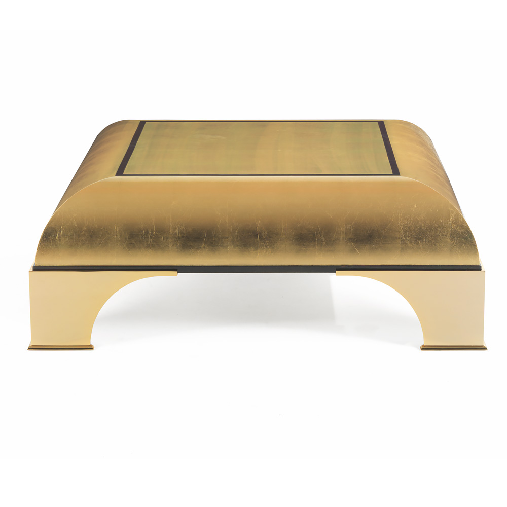 Modern High End Gold Leaf Square Coffee Table