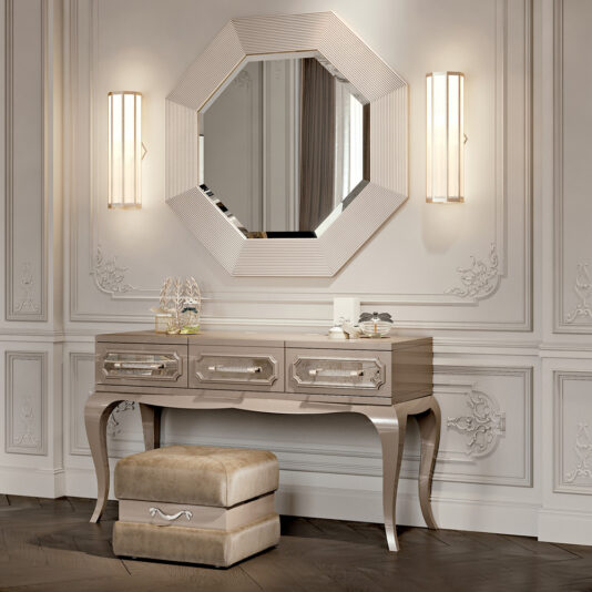 Modern Italian Art Deco Inspired Octagonal Mirror