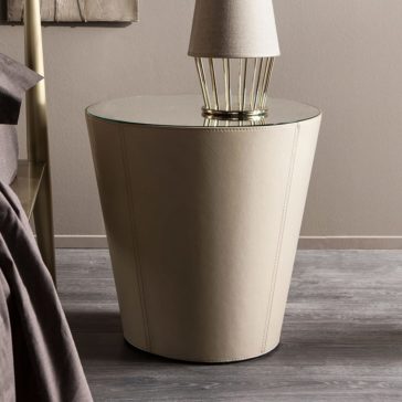 Modern Italian Round Leather Bedside Table Modern Italian Round Leather Bedside Table