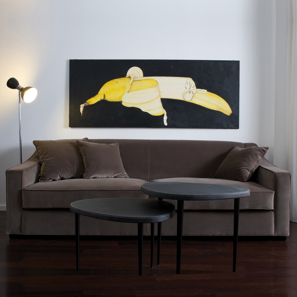 Modern Italian Curved Grey Velvet Sofa
