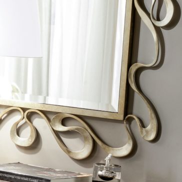 Modern Italian Designer Champagne Leaf Mirror Modern Italian Designer Champagne Leaf Mirror