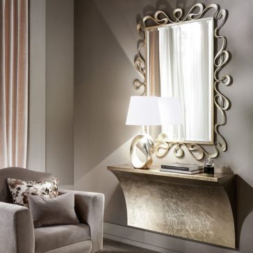 Modern Italian Designer Champagne Leaf Mirror Modern Italian Designer Champagne Leaf Mirror