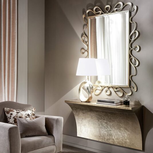 Modern Italian Designer Champagne Leaf Mirror Modern Italian Designer Champagne Leaf Mirror