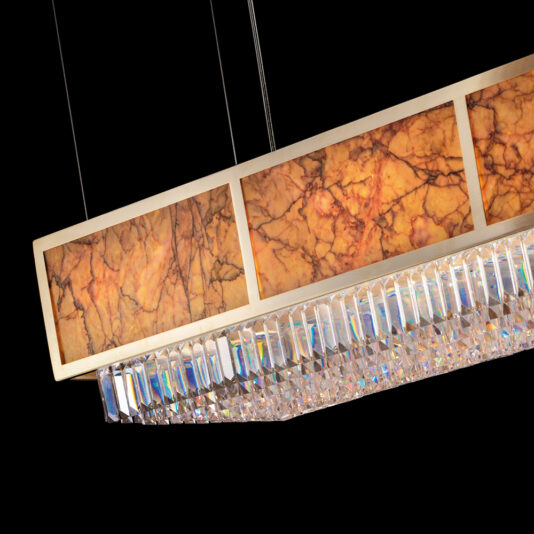Modern Italian Designer Crystal And Marble Rectangular Chandelier Modern Italian Designer Crystal And Marble Rectangular Chandelier
