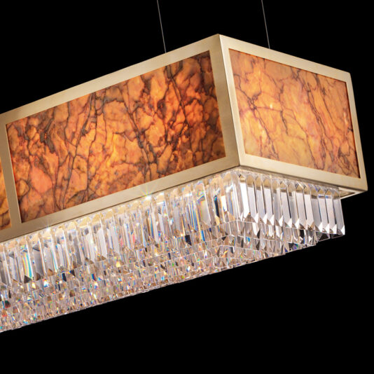 Modern Italian Designer Crystal And Marble Rectangular Chandelier Modern Italian Designer Crystal And Marble Rectangular Chandelier