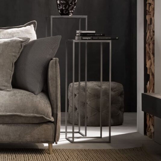 Modern Italian Designer Mirrored Pedestal Style Table